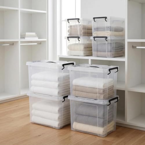 Image of 40 Pack 90 QT Storage Bins with Lids (Total 3600 QT), Large Stackable Plastic Storage Containers, Heavy-Duty Clear Organizer with Secure Latches & Handles, BPA-Free, for Home, Office, Garage
