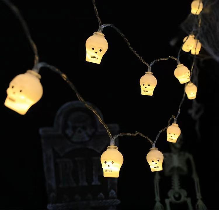 HerlaHalloween Decorations String Lights 20 Warm Pumpkin Lights Cute Holiday Lights for Outdoor Decor, 8 Modes for Party Decorations (3 Meters)