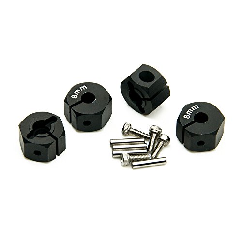 MOHERO Aluminum 8mm Thickness 12mm Wheel Hex Drive Adaptors with Pins & Screws for Most of 1/10 RC...