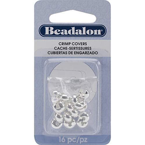 Beadalon Silver Crimp Covers-7mm-16/Pkg