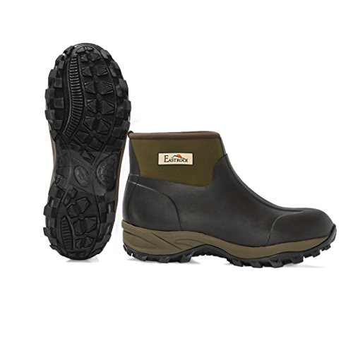 Image of LTC LINENS Harbormill East Rock Men's Rubber Boots, Black /Tan, Size 8 /7.5 inch