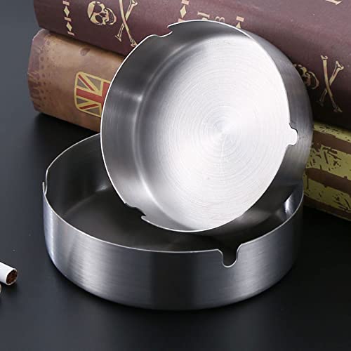 Yiokjiar Ashtray Stainless Steel Cigarette Ashtray Ash Tray For Cigarettes 2 Pack  thumb #2