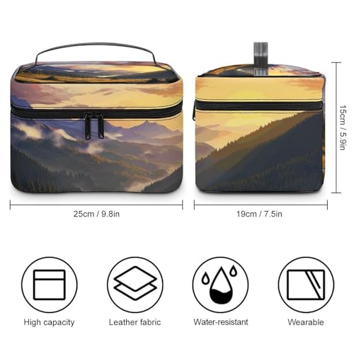 Foldable Travel Luggage Bag for Men And Women, Dry And Wet Separation Portable Travel Luggage Bag, Mountain Sunset Landscape Printed Waterproof Sports Luggage Bag, Fitness Bag2
