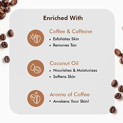 mCaffeine Exfoliating Coffee Body Scrub for Tan Removal & Soft-Smooth Skin | For Women & Men | De-Tan Bathing Scrub with Coconut Oil, Removes Dirt... - Image 4