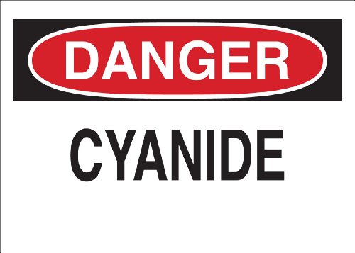Panneau cyanide Brady en fibre de verre 25,4 x 35,6 cm pour signalisation