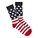 K. Bell Socks Men's American Flag Crew Sock, Red/White/Blue, 10-13