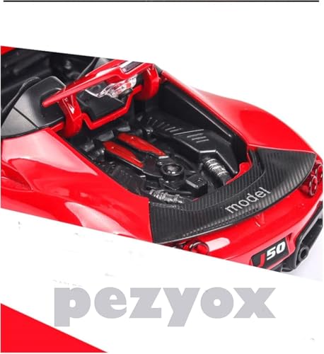 Image of 1 /32 FERARI J-50 Alloy Metal Pull Back Die-cast Car Scale Model with Sound Light Toy for Kids Metal Model Toy Car with Sound and Light (Red)