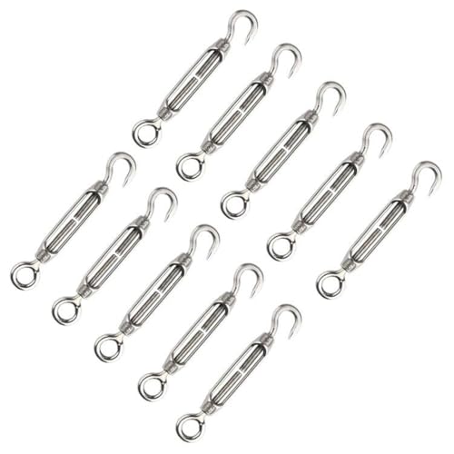 Tensor, Tensor De Alambre, Tensor De Cable, Tensor 304 De Acero Inoxidable, Tensor Alambre Acero Inoxidable 304, Tensor Alambre Acero Inoxidable, Acero Inoxidable 304 Gancho Y Ojo(M4,10 Piezas)