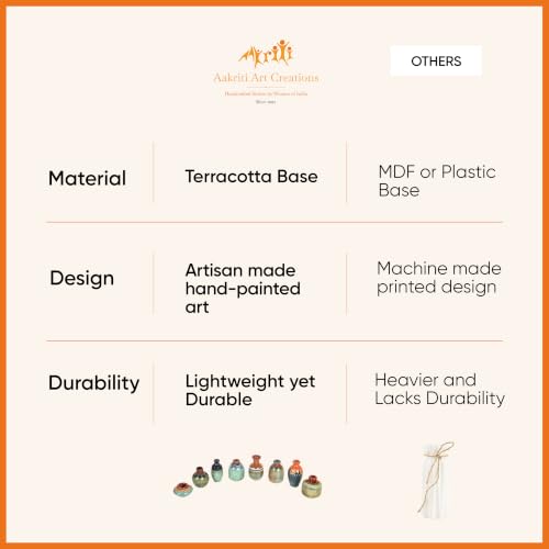 Image of Aakriti Art Creations Myriad Hues Terracotta Miniature Decor Vases Set of 8 | Multicolor Modern Art Flower Vases | Matte Finish Decorative Vases for Living Room, Table Decor & Gifting