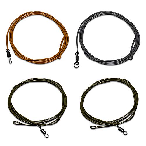 DECDEAL 1 M 30LB / 80LB Líder de Pesca Fio Líder de Linha com Anel Giratório Swivel Rápido Linha De