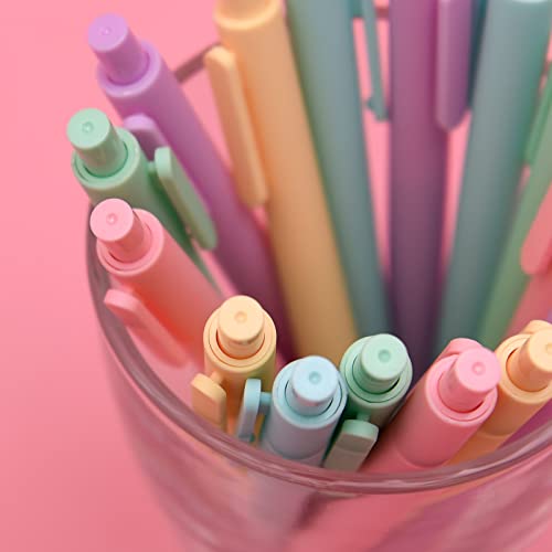 Image of Kaco Pack of 5 Pieces Gel Ink Pens Colored Ink Cute Retractable Pens for Note Taking 0.5mm Fine Point (Macarons)