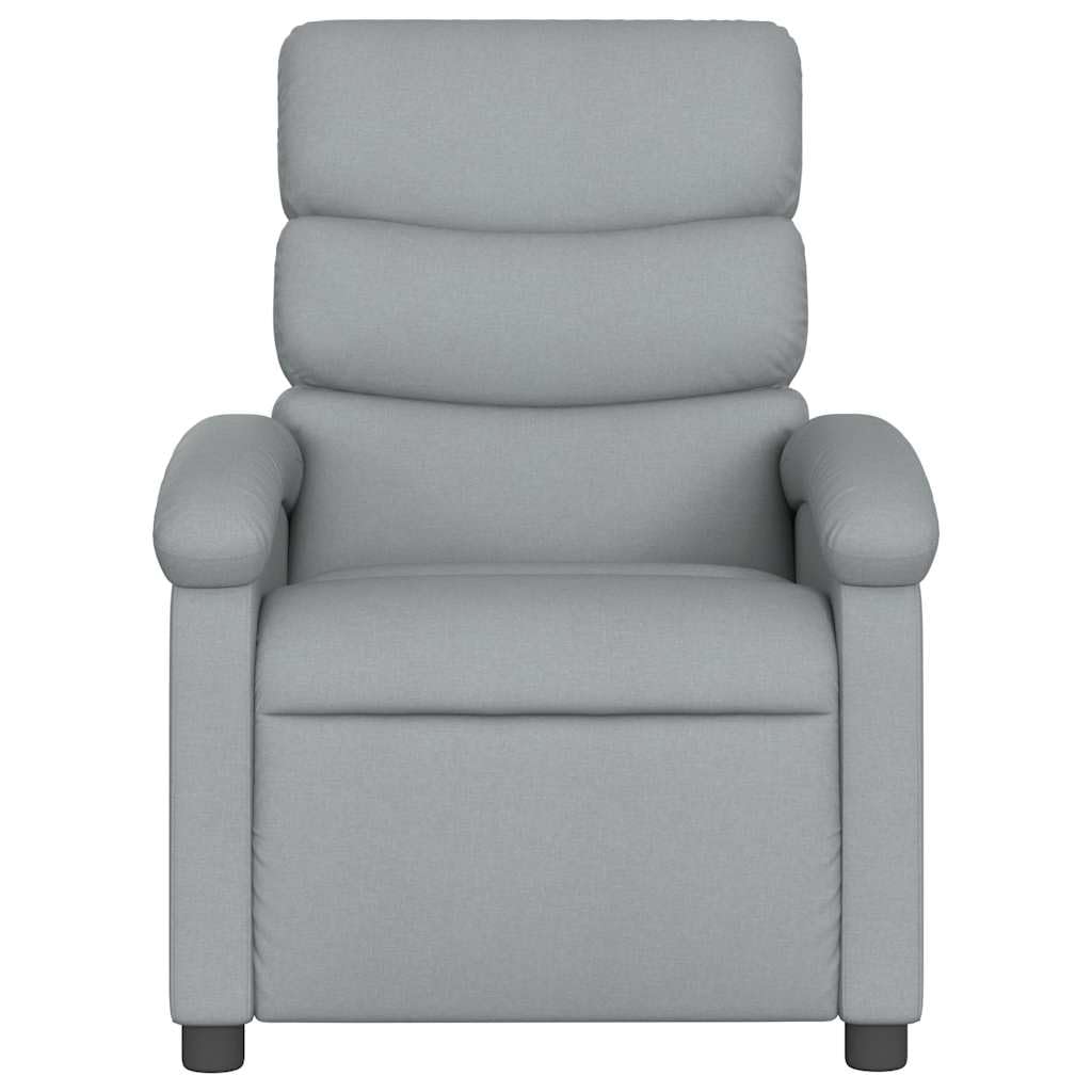 Poltrona da massaggio reclinabile Grigio Chiaro Tessuto Poltrona Relax Sedia per Relax Soggiorno Casa Ufficio Camera da Letto -A