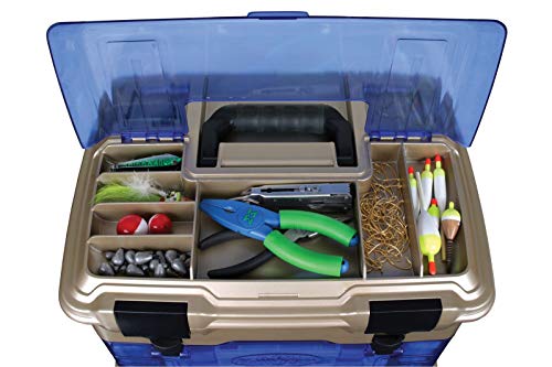 Flambeau Outdoors T5P Pro Multiloader Tackle Box, Fishing Organizer with Tuff Tainer Boxes, Zerust Anti-Corrosion Technology - Clear Blue/Gold - Image 6
