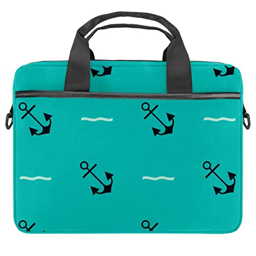Bolsa de hombro para laptop de 13.3 pulgadas con cremallera y patrón de anclas