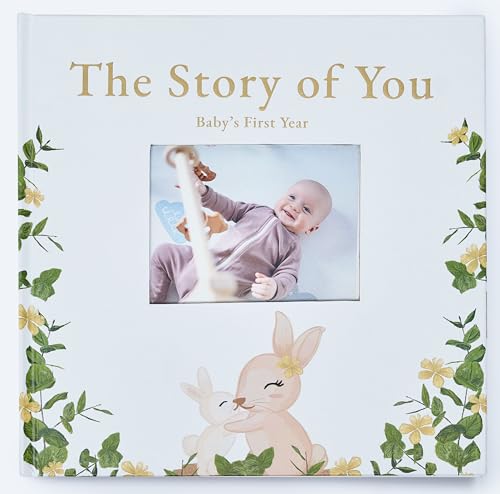 Space for Baby Photo on The Cover Baby Book, Baby Book Keepsake Set of 24 Stickers for Important Dates, 60 Pages Baby Memory Book, Baby Photo Albums, Baby First Year Book, Baby Keepsake Book