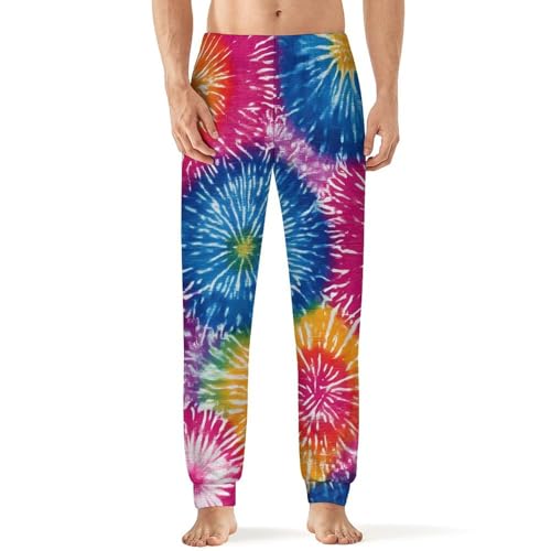 Circular Tie-Dye Fireworks Men's Pajama Pants Lounge Pant Sleepwear PJ Bottoms