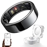 HOU Bague Connectée Homme Femme - Smart Ring Céramique Noire, Suivi...