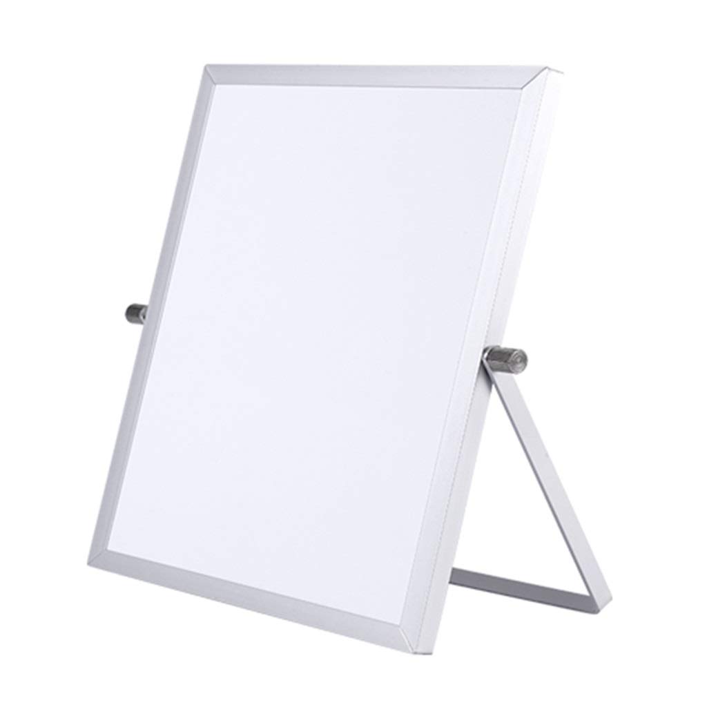 Lavagna da scrivania con Staffa da Tavolo, Piccola, cancellabile a Secco, Pieghevole, Portatile, Magnetica, su Entrambi i Lati, per Ufficio, casa, bacheca per messaggi (25 x 35 cm)
