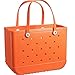 XUEMEIZI Beach Bag Fashion Creux Silicone Grand Panier Voyage Sac Fourre-Tout Sac De Rangement (Color : Orange, Size : M)