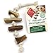 ChronoBalance® Kauseil mit Geweih für Hunde als Spielzeug und Kauartikel, 100% Hirschgeweih und Baumwolle - Kauspielzeug, Zahnpflege, Kausnack, Kaugeweih auf EIN Tau geknotet (XL)