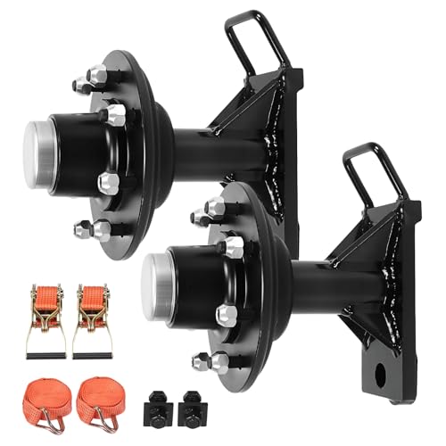 Generic 2 Pack Shipping Container Wheels 8x6.5 Lug with Ratchet Strap Tie Down J Hook 8x6.5inch Shipping Container Wheel Lug Quick Disassembly