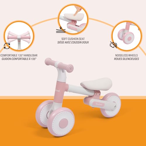 Baninni Laufrad, faltbar, 1-3 Jahre, Azura, Rosa – Weiß – Bild 4
