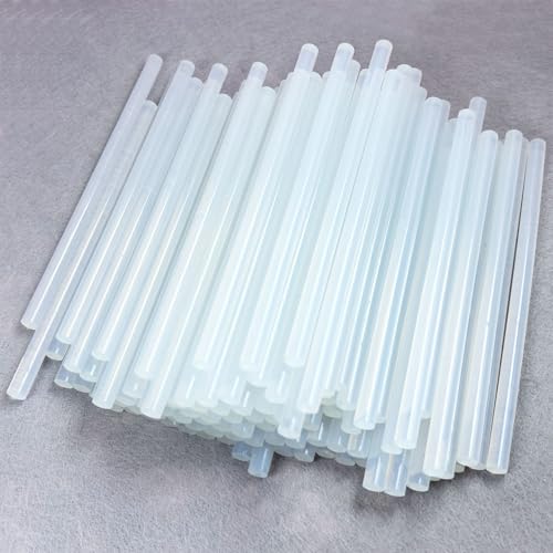 FZGUSYAF Heißklebersticks 150 x 7 mm Transparent Klebstoff 100 Stück für 7mm Heißklebepistole