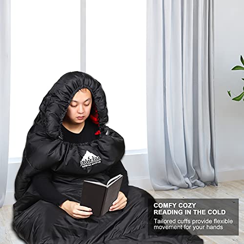 Foto von Cotton Flannel Schlafsack f¨¹r Erwachsene, XL 230 x 89CM, wasserdicht, ideal f¨¹r Backpacking, Reisen, Camping, Wandern und Outdoor-Aktivit?Ten mit Kompressions-Sack (2.2kg Schwarz/Rot)