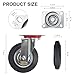SHCBTRC 6 Inch Heavy Duty Casters Wheels Set of 4, Large 3200lbs Swivel Rubber Wheel Outdoor Castors, Industrial Casters for Furniture、Workbench、Dolly、Cart、Trolley、Chicken Coop (2 Swivel & 2 Rigid)