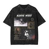 KMKKDZSW Kanye Rapper Tweet Men'S Vintage Tee Novelty T Shirts Short Sleeve Washed Tshirt Crewneck Tops Large, Blackd