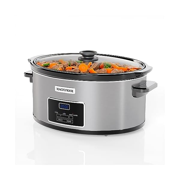 MAGNIFIQUE 8-Quart Casserole Slow Cooker with Timer and Digital Programmable - Small Kitchen Appliance for Family Dinners - Serves 6+ People - Heat Settings: Keep Warm, Low and High MAGNIFIQUE 8-Quart Casserole Slow Cooker with Timer and Digital Programmable - Small Kitchen Appliance for Family Dinners - Serves 6+ People - Heat Settings: Keep Warm, Low and High
