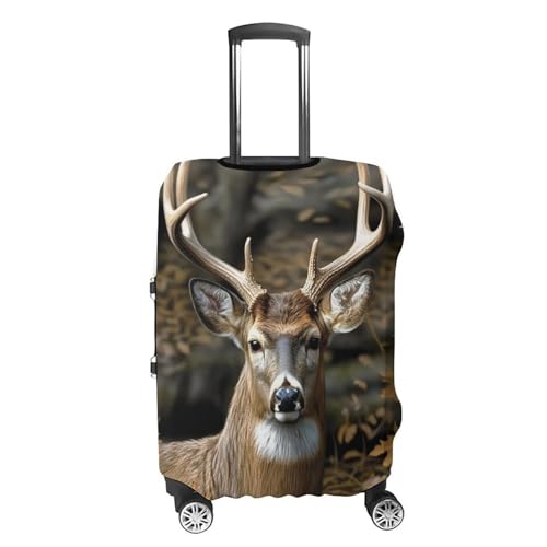 Camouflage Deer Luggage Cover, Washable Elastic Suitcase Cover Protector Fit 18-32 Inch Luggage4