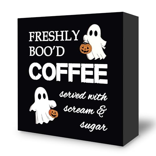 BCUANGD Fall Desk Decor Decorations - Autumn Halloween Ghost Wooden...