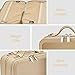 ETOILE - Small Twin Cosmetic Case Beige - Dual Compartment Cosmetic Beauty Organizer & Toiletry Case