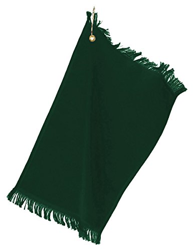 Towels Plus By Anvil Fringed Fingertip Towel With Corner Grommet And Hook (Hunter) (ONE)