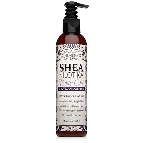 Shea Terra Organics Shea Nilotik’ Oil Scented With South African Lavender | Natural Daily Skin Moisturizer & Conditioner for Face, Hair & Body – 8 oz image 3