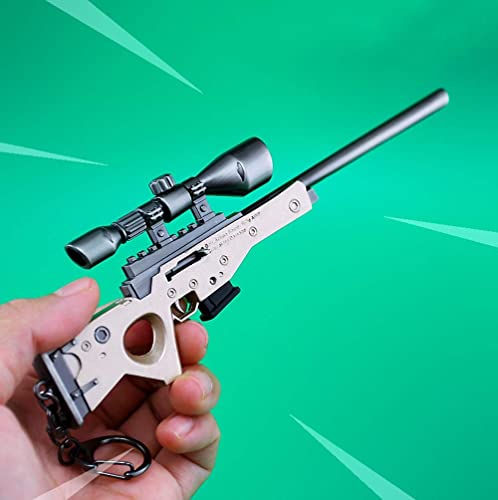 Longhe Games Metal 1/6 Metal Thomson Tommy Drum Gun Cannon Scar Awp Sniper Rifle Assault Model Action Figure Arts Toys Collection Keychain Gift (Awp) #TOP4