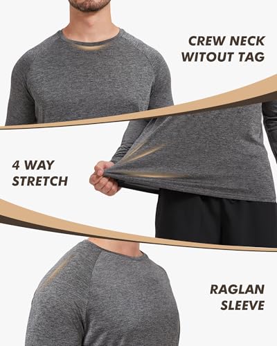 7 Pack Long Sleeve Shirts for Men - Quick Dry Moisture Wicking Sun Protection UV UPF T-Shirts for Fishing Workout Gym4