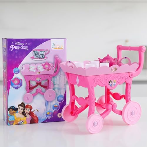 Image of Disney Princess Tea Trolley Set - Pretend Play, Birthday Gift for Kids, Battery-Operated with Accessories | Fun & Educational Toy for Kids | Safe, Engaging & Interactive Play