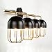 Produktbild Wandlampe Schwarz Gold groß 4x E14 Metall Loft Design Wandleuchte Wohnzimmer Küche QUINN