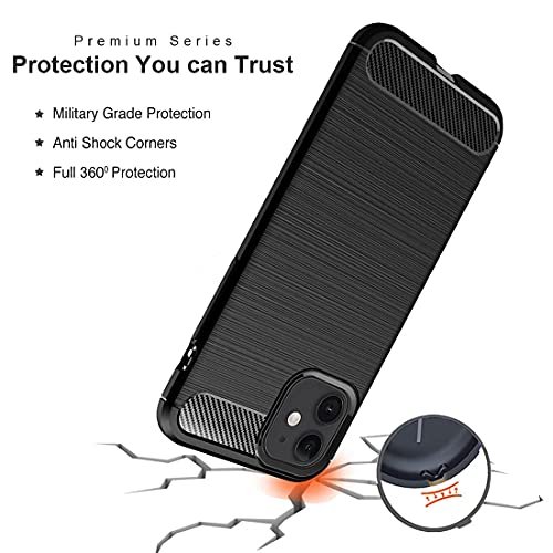 Image of JGD PRODUCTS for iPhone 11 Carbon Fiber Armor Drop Tested Shock Proof TPU Back Case Cover