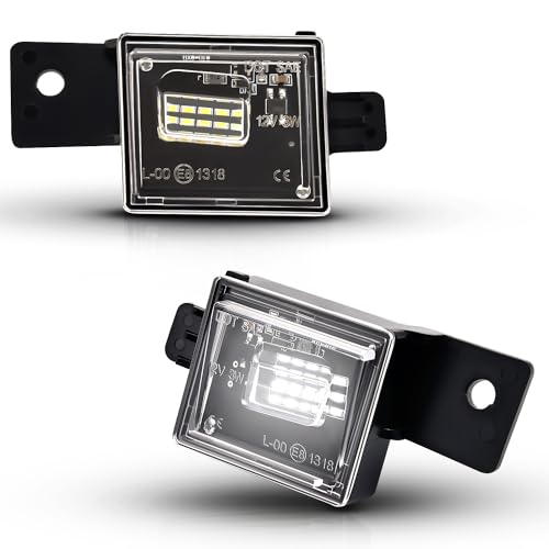 Asgohme LED License Plate Lights Bright White Tag Lamp Assembly Replacement Compatible with Chevy 2015-2021 Colorado, 2014-2021 Silverado 1500, GMC 2015-2021 Canyon, 2014-2021 Sierra 1500, Pack of 2