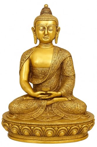 Estatua Buda de Latón para Meditación 7 in miniatura 1