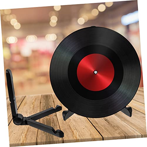 VOSAREA Porta-Discos De Vinil Prateleira Plástico Bicolor Preto