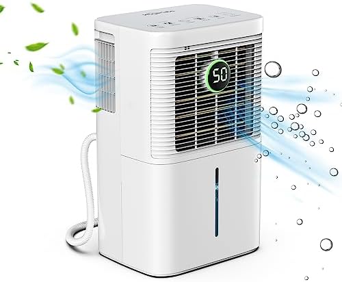 HOGARLABS 2000 Sq. Ft Dehumidifier for Home and Basements, 25 Pints Dehumidifier with Drain Hose for Continuous Drainage, Washable Filter, Anti-Spill Water Tank, Ideal for Bedroom, Bathroom, Office
