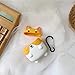 Yingbei Creative Cute Corgi Dog Style with Carabiner Yellow & Black Compatible Silicone AirPods Protective Cover (1st and 2nd Generation) (Yellow)