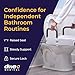 Drive Medical 2-in-1 Raised Toilet Seat with Removable Padded Arms - Elevated Bathroom Safety Support - Secure Locking Attachment - Easy Height Assistance - Durable Plastic Construction