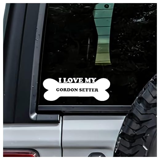 MHDStickerCo I Love My Gordon Setter Dog Bone Vinyl Decal Sticker Custom Truck Bumper Window Laptop Car Notebook Mug Tumbler Gift Family