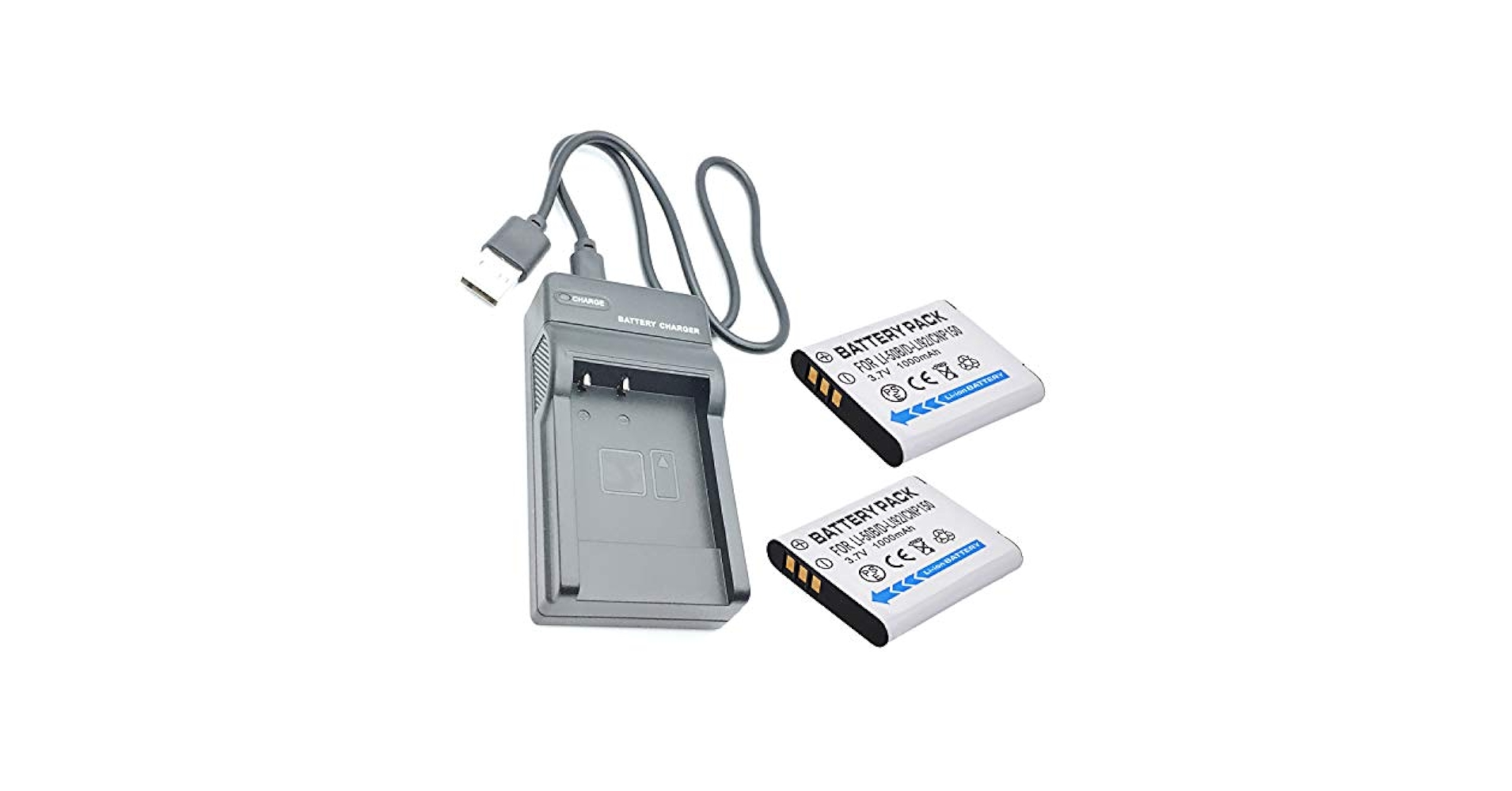 #2032 OLYMPUS SP-720UZ 電池・充電器 Amazon.com: 2 Battery and USB Travel Charger for Olympus SP