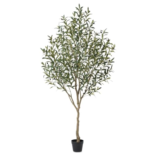 VeriNatural Artificial Olive Tree 6ft &ndash; Faux Olive Tree with UV Resistant Leaves - Tall Fake Plant...